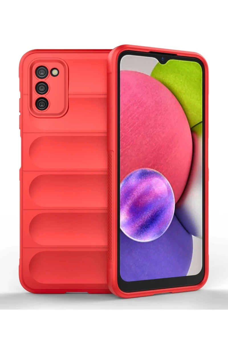 Samsung Galaxy A03S Uyumlu Kılıf Optimum Silikon - Kırmızı