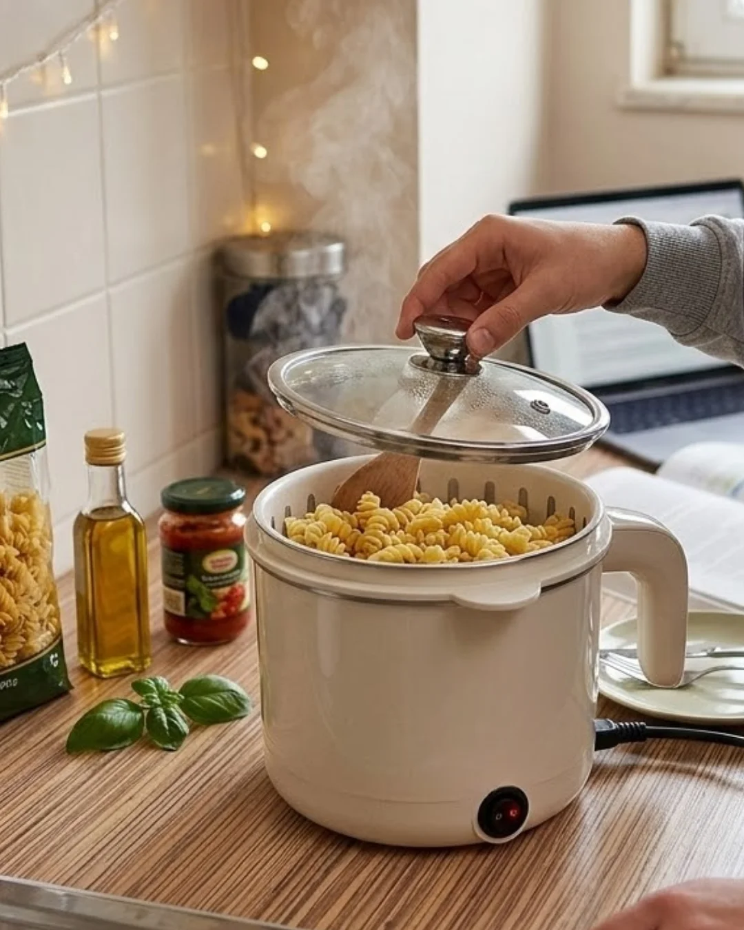Elektrikli Mini Tencere 1 Litre Çorba Pilav Makarna Pişirici Çok Fonksiyonlu