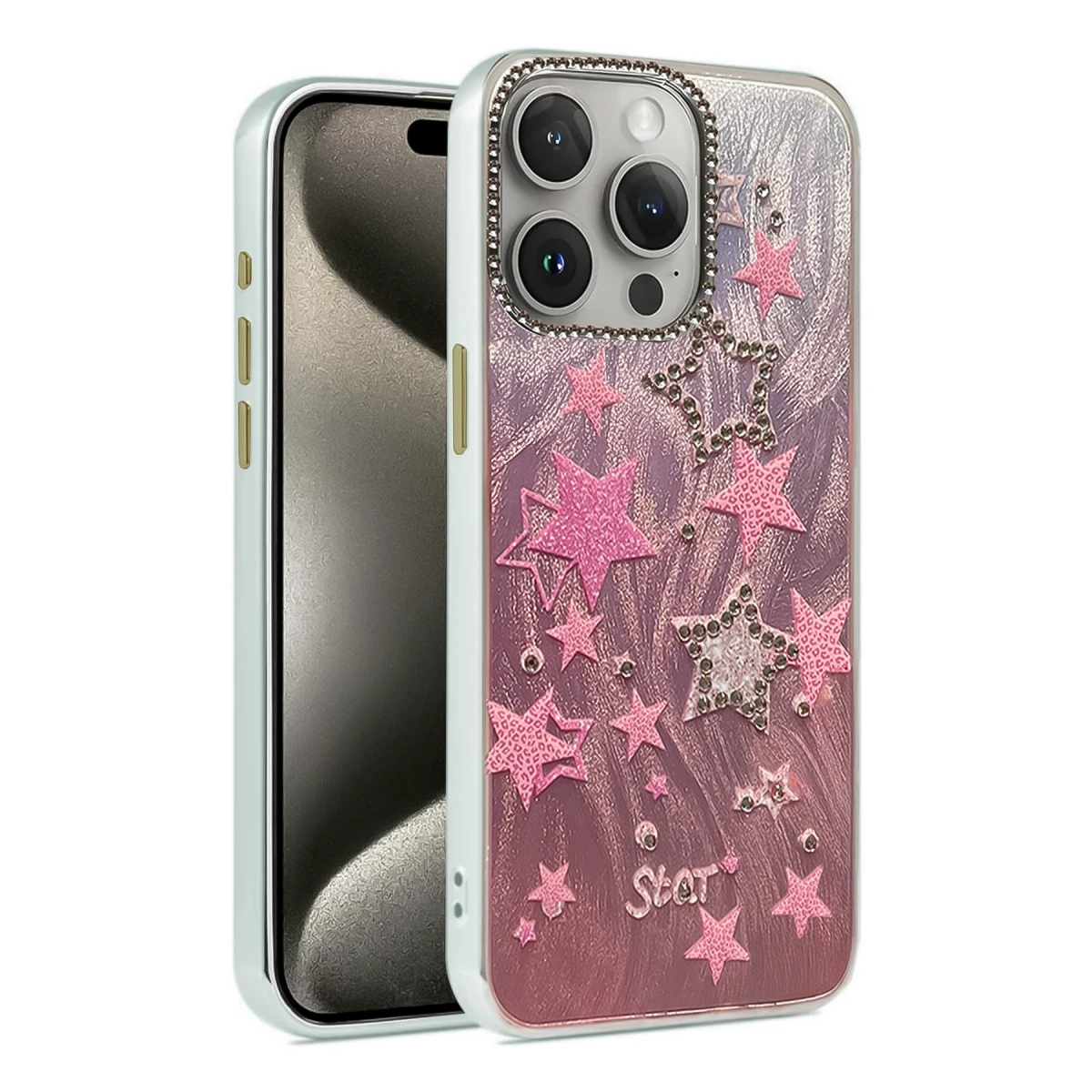 Apple iPhone 15 Pro Max Kılıf Blade Aynalı Desenli Kapak - Desen 7