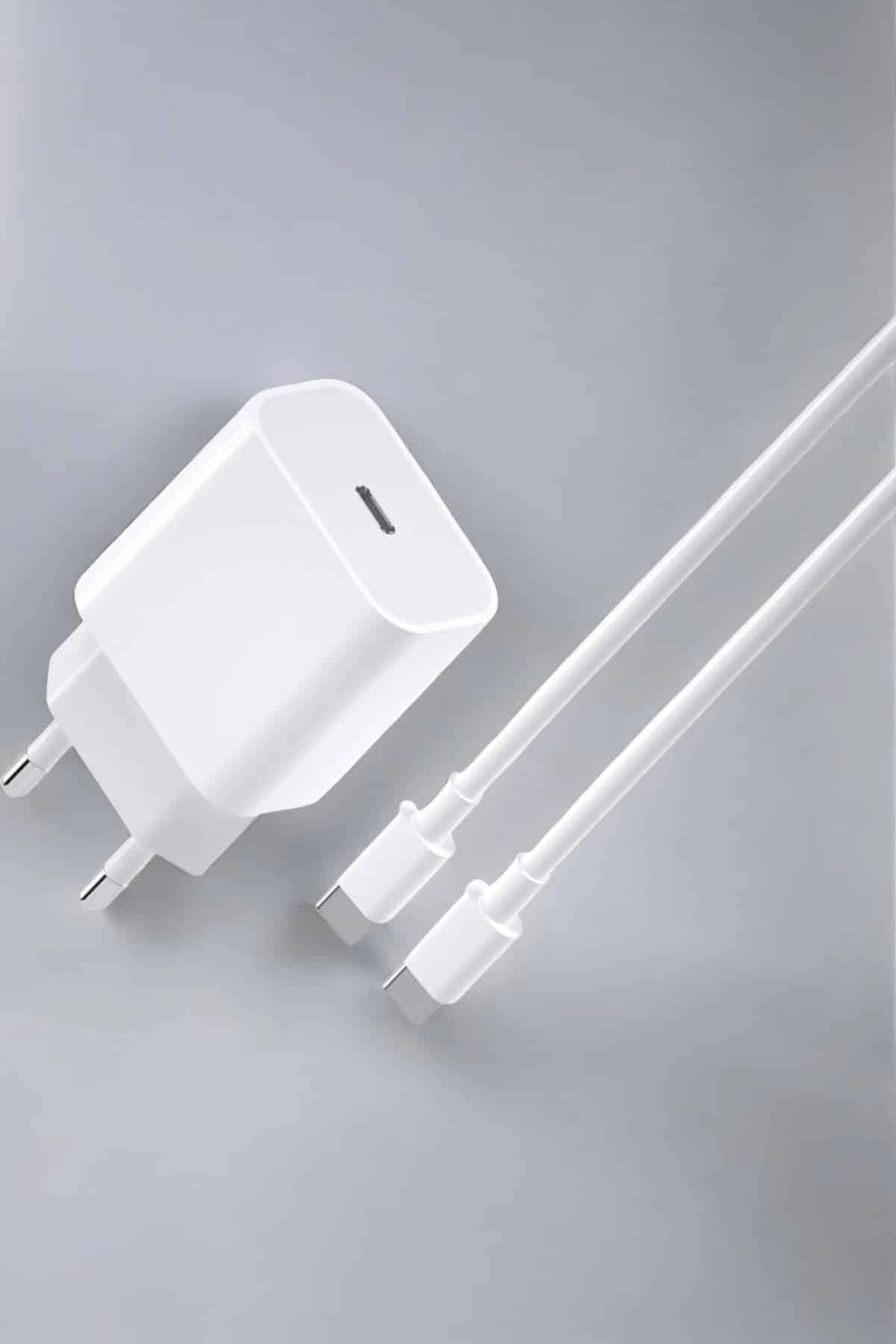 Type-C Girişli 25W Hızlı Şarj Adaptörü ve Kablosu - iOS Uyumlu