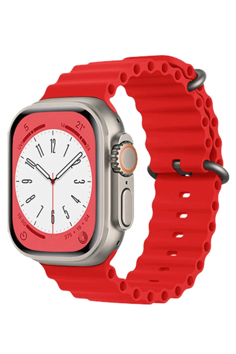 Apple Watch 42mm Uyumlu Ocean Kordon - Kırmızı