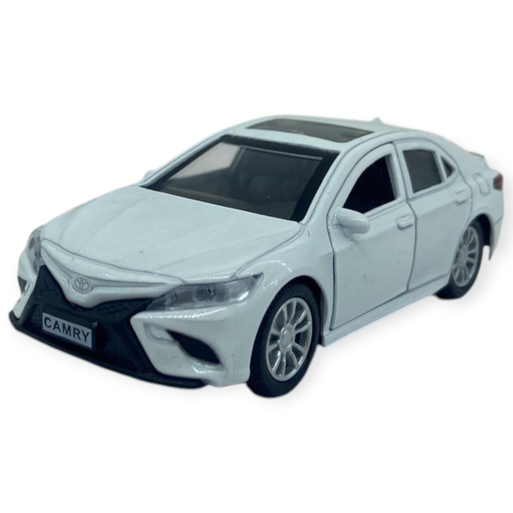 Çek Bırak Kapıları Açılar Sesli  Işıklı Metal Araba - 12 cm - Beyaz