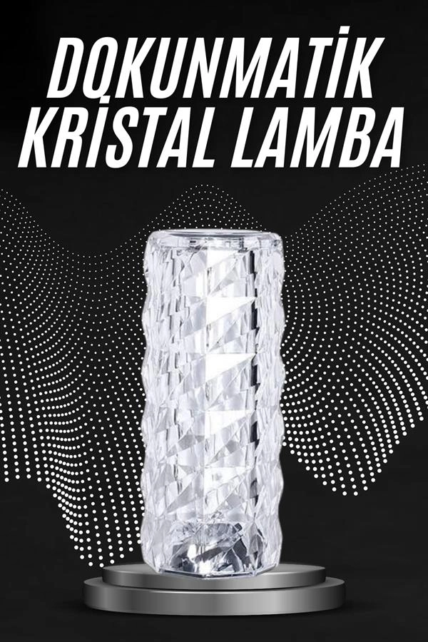 Şarjlı Dokunmatik Kristal Masa Lambası USB Uyumlu