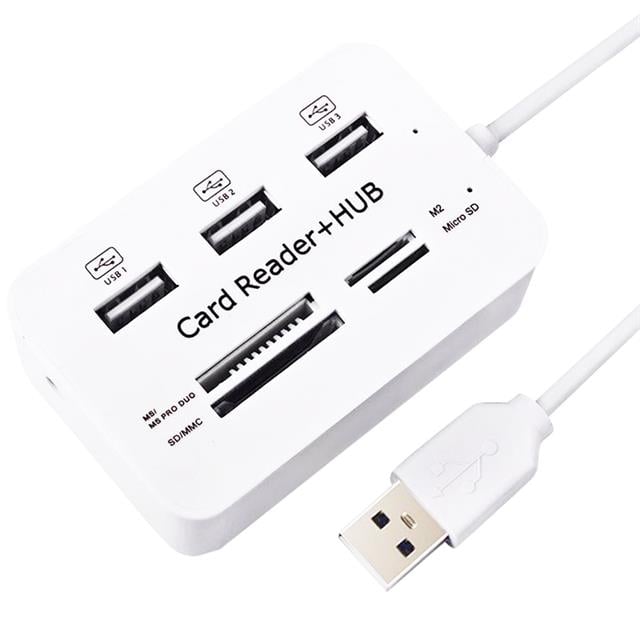 3 Port 2.0 Usb Çoklayıcı Hub + 4 Slot Kart Okuyucu PM-6052
