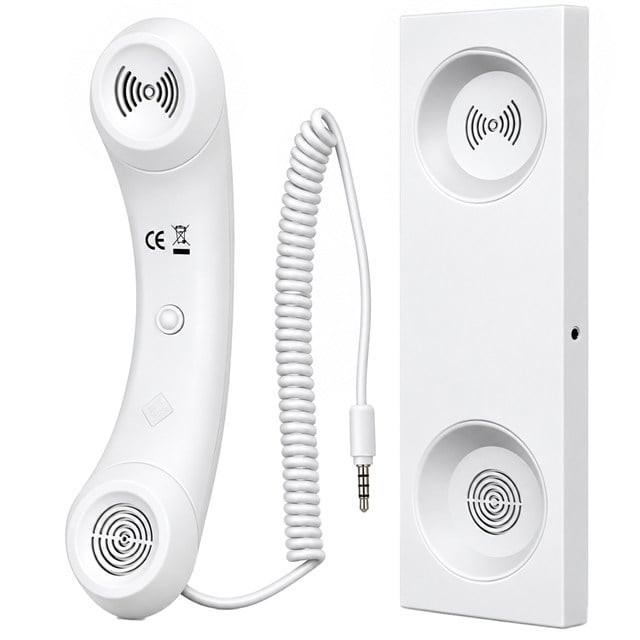 PM-39122 Retro-Nostaljik 3.5mm Girişli Beyaz Telefon Ahizesi