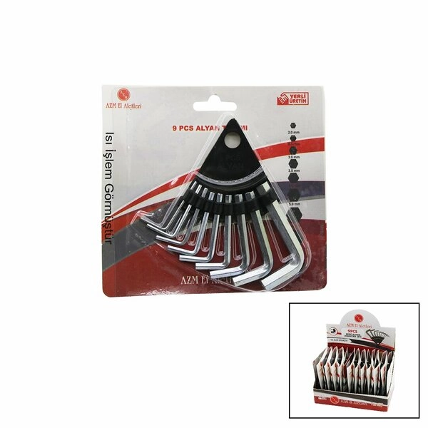 Kartlı Alyan Anahtar Takım Seti 10 Parça 120 mm