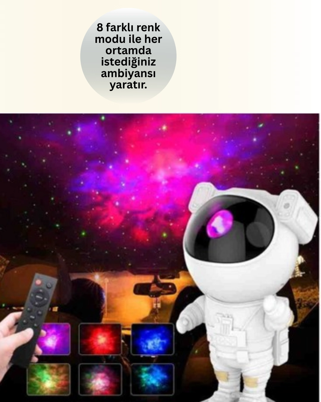 Çok Fonksiyonlu Astronot Gece Lambası USB Güç Bağlantılı
