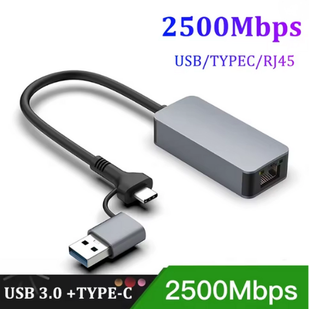 Hızlı 2.5G Ethernet Çevirici USB Type C