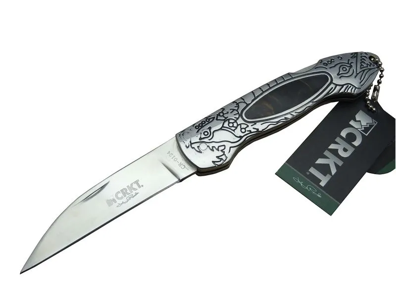 CR 0124 Kamp Çakı 20 cm - Metal Desenli Sap, Kılıflı, Kutulu