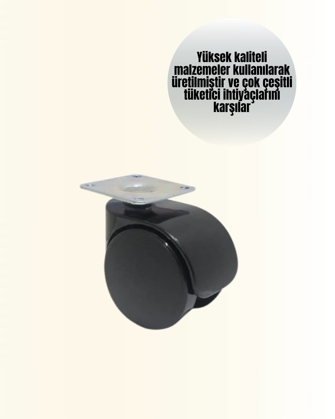 Pratik Kilitsiz Mobilya Tekerleği 4'lü Set Halı Beton Uyumlu