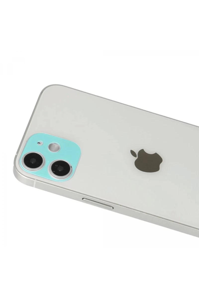 Apple iPhone 12 Uyumlu Rainbow Kamera Lens Koruma Cam - Yeşil