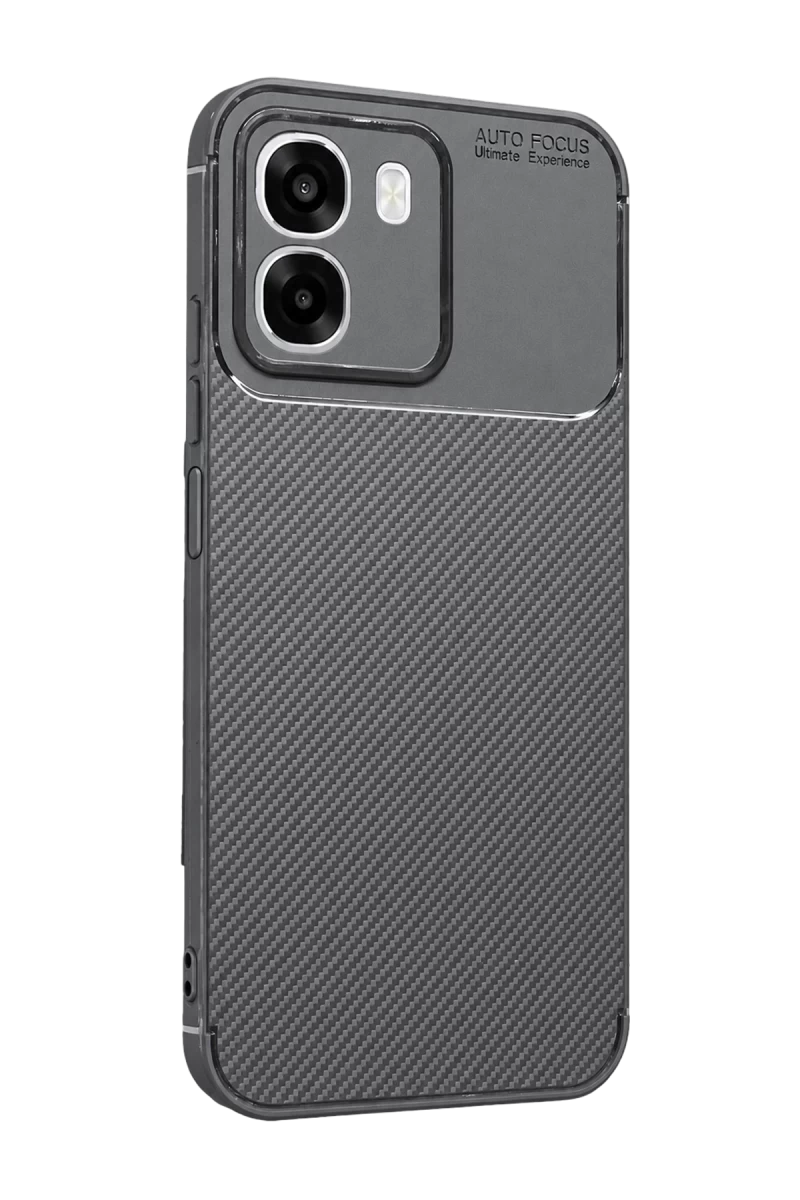 Oppo Oppo A6T 5G Uyumlu Auto Focus Karbon Kapak - Gri