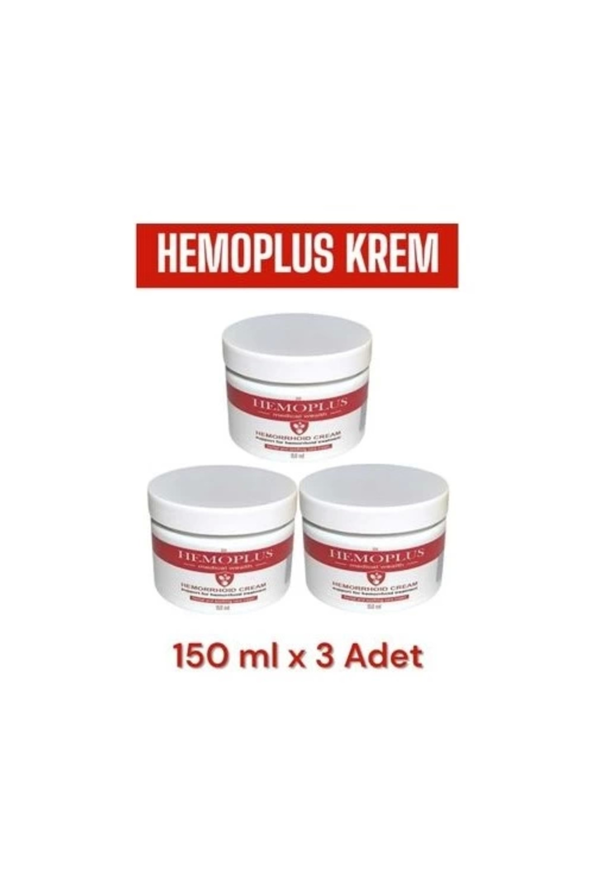 Hemoplus Rahatlatma Bakım Kremi 150 ml x 3 Adet