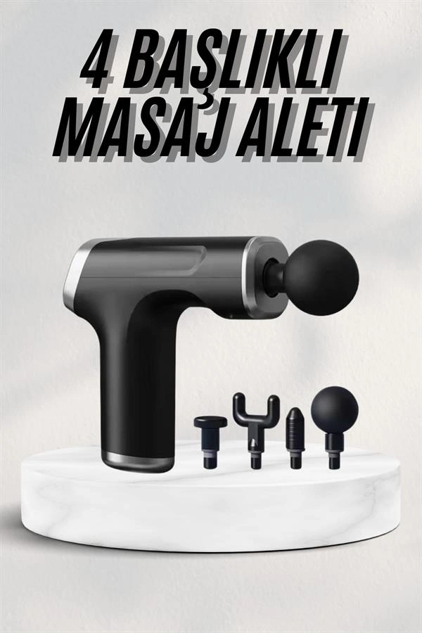 Derin Masaj Aleti 4 Farklı Başlık ile Taşınabilir