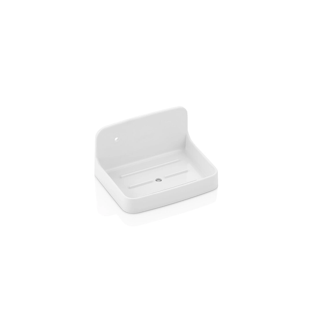 Duvara Monte Beyaz Sabunluk 140x125 mm Yapışkanlı Plastik