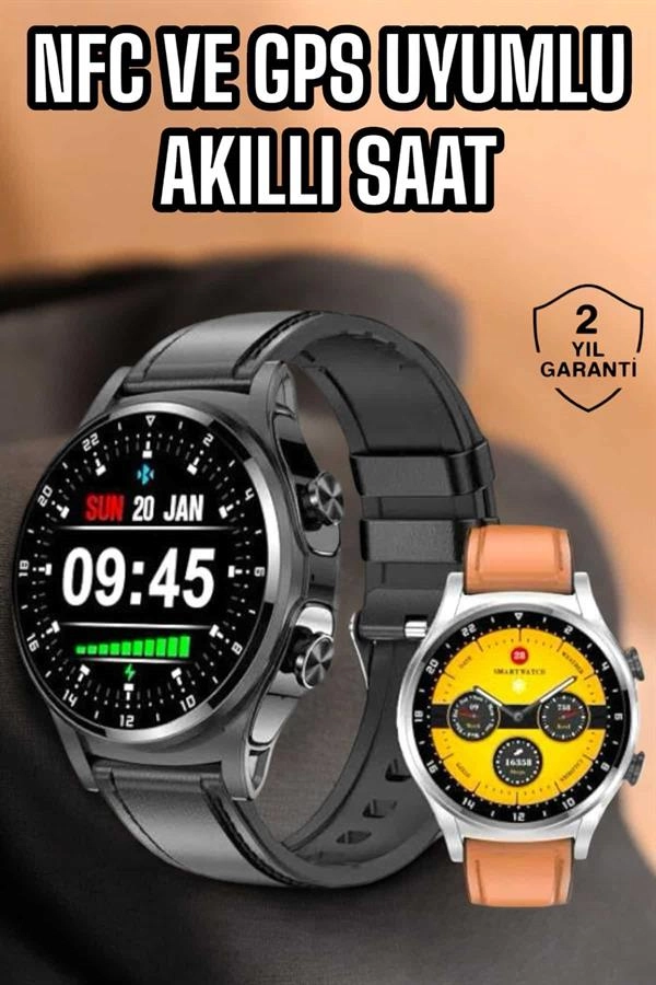 Titreşimli Nabız ve Tansiyon Ölçer Akıllı Saat NFC Uyumlu