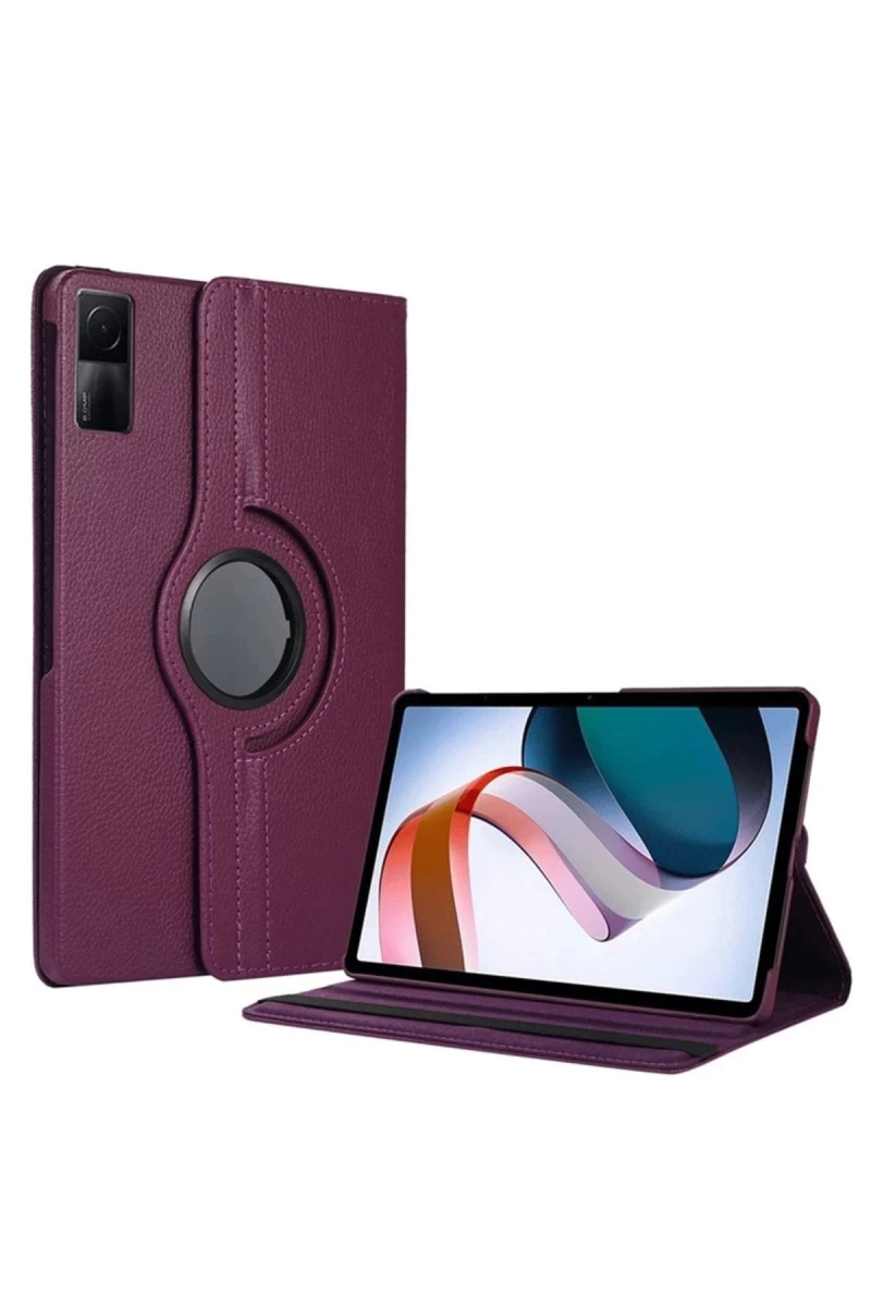 Xiaomi Redmi Pad SE 4G Uyumlu Kılıf 360 Tablet Deri Kılıf - Mürdüm