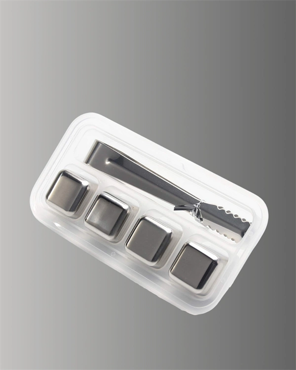 Metal Buz Küpü Seti ve Buz Klipsi 4 Adet İçecek Soğutma