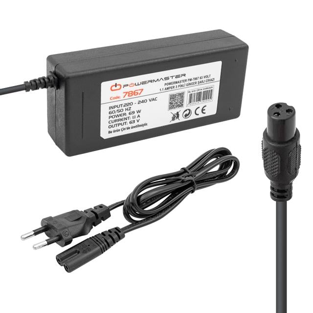 PM-7867 63 Volt 1.1 Amper 3 Pinli Ginger Şarj Cihazı