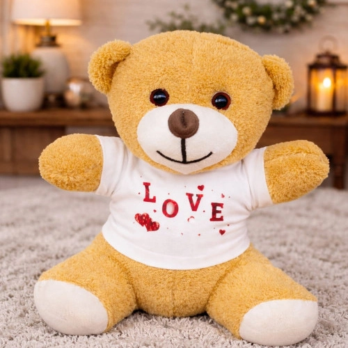 Sevimli Tişörtlü Peluş 25 cm Hediye