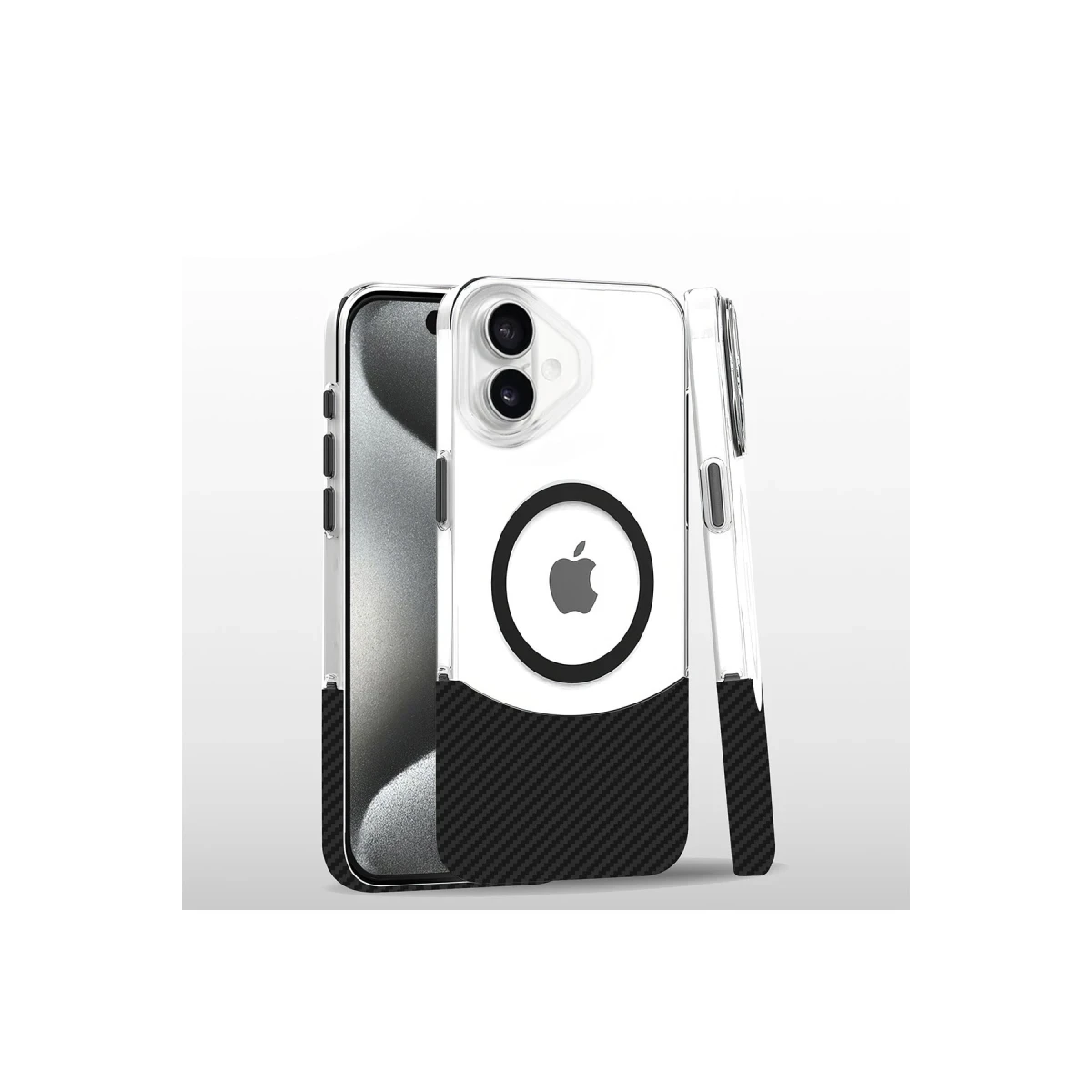 Joko Apple iPhone 16 Carbon Puzzle Magsafe Kapak - Siyah-2