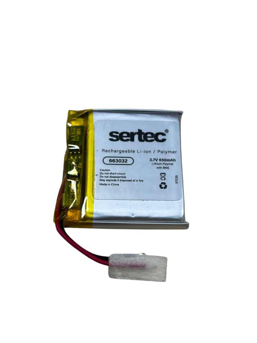 663032 3.7V 650mAh Li-Polymer Pil (Devreli/1.5A)