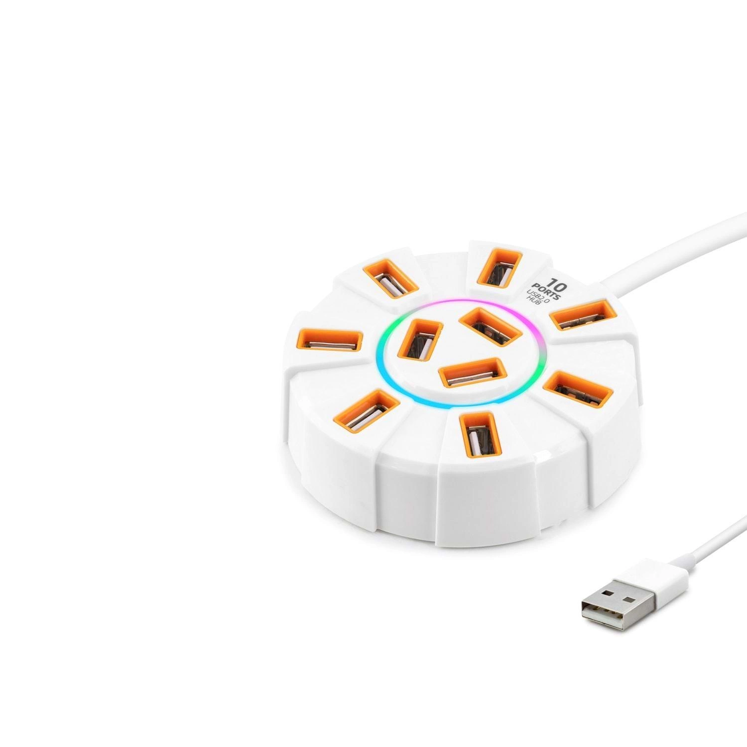 RGB USB Hub 10 Port 1.2 m Beyaz