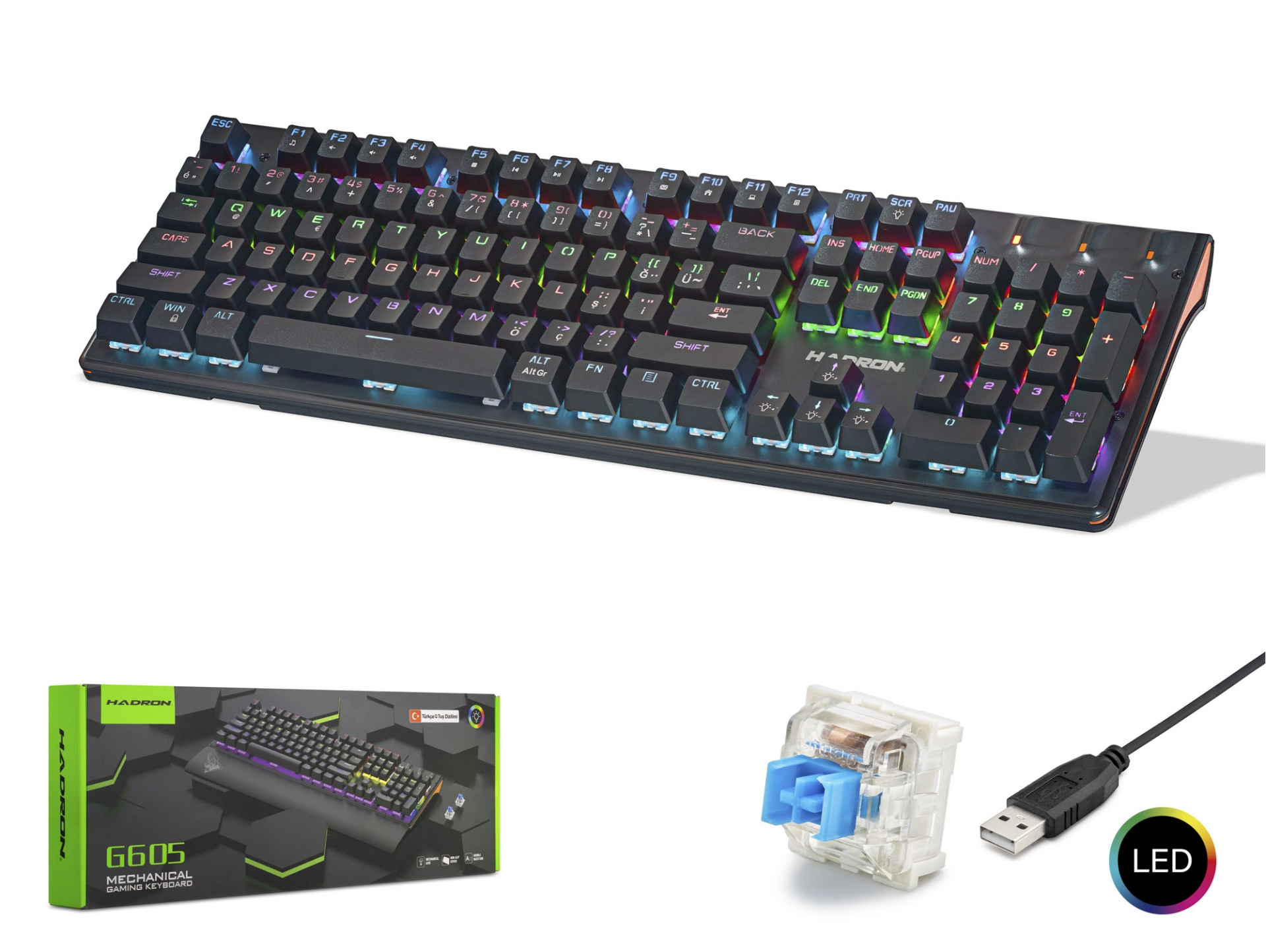 Kablolu RGB Mekanik Klavye 104 Tuş Blue Switch