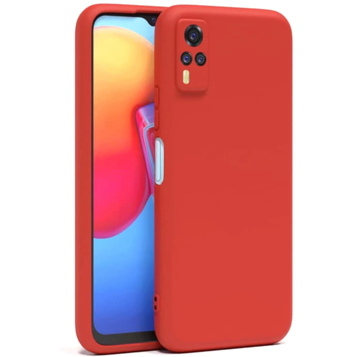 Vivo Y53S Kılıf Nano içi Kadife Silikon - Kırmızı