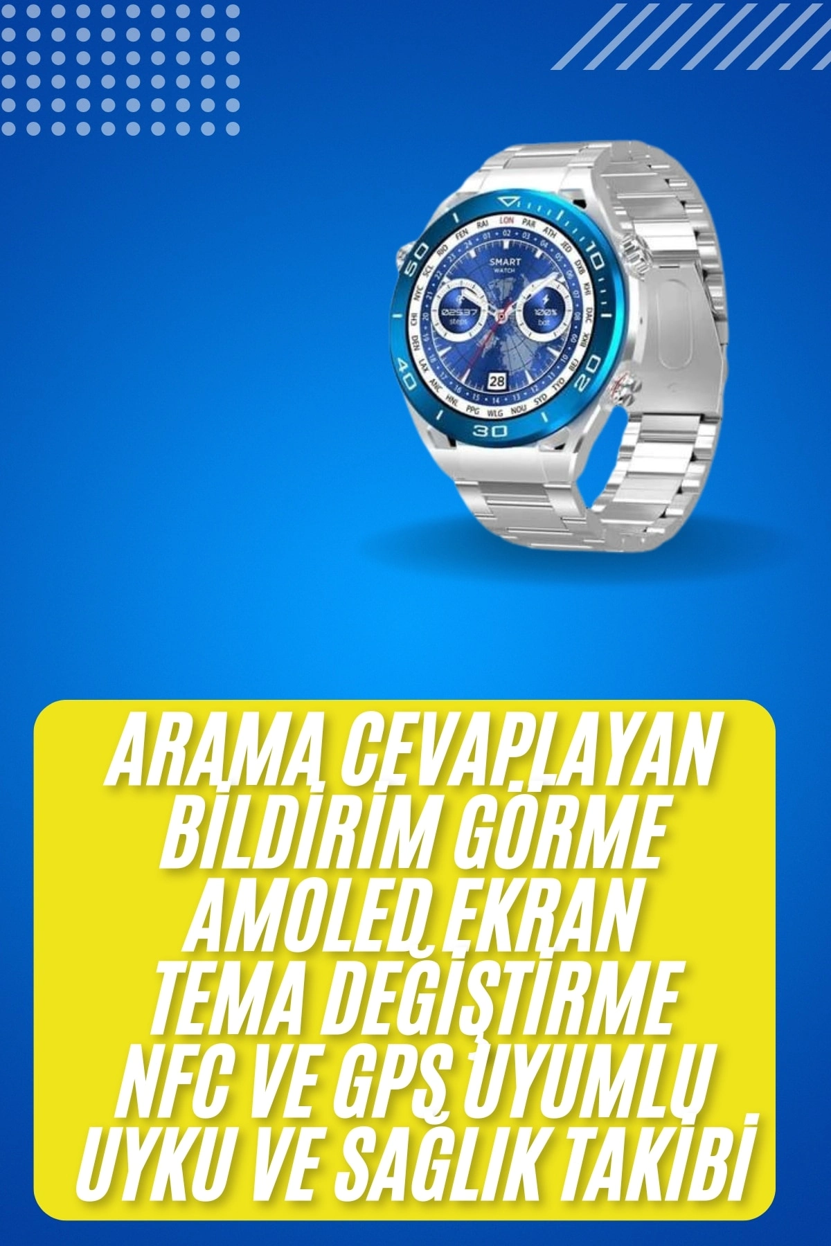Yeni Nesil Akıllı Saat 2025 GPS Uyumlu Spor Aksesuarı