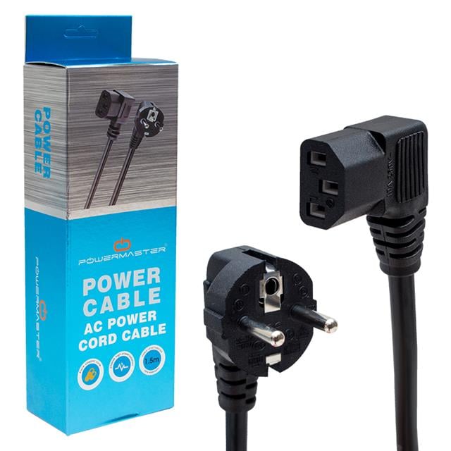 PM-8617 3x1 mm² C13 1.8 Metre 90 Derece Açılı L Tipi Power Güç Kablosu