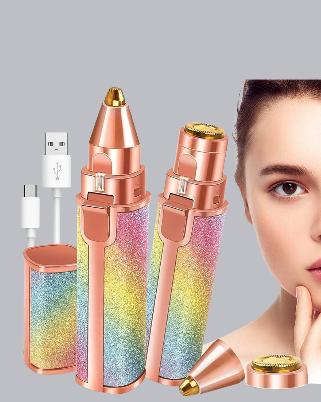 Taşınabilir USB Şarjlı Epilatör 1 Adet Acısız Yüz Tüy Alma
