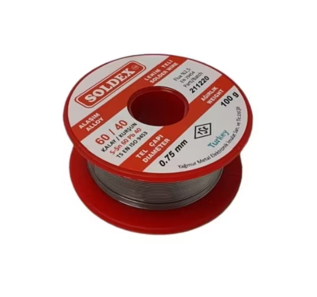 60/40 Lehim Teli 100 gr 0,75 mm (Sn:60 / Pb:40)
