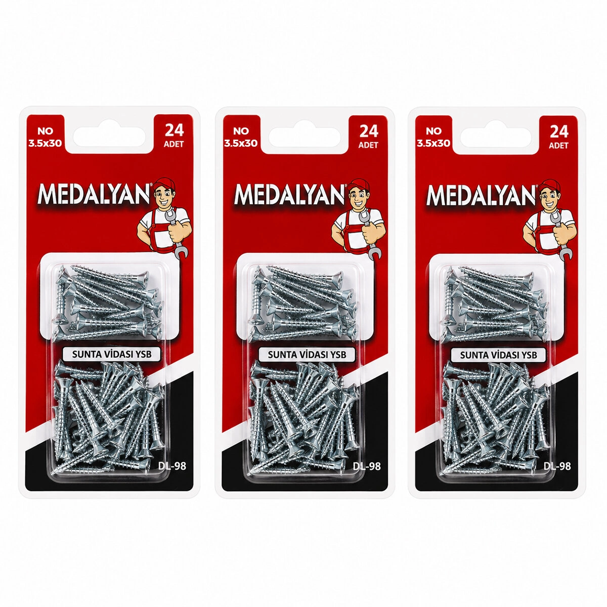 Sunta Vidası 3.5x30 mm 288 Adet Pratik Kullanım