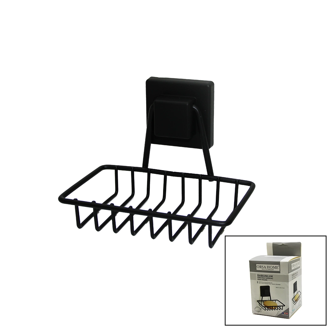 Kare Metal Sabunluk 11x12.5x11cm Güçlü Yapışkanlı
