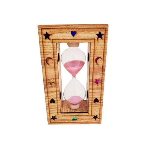 Dekoratif Ahşap Işıklı Kum Saati 17.5x10 cm Ev Ofis