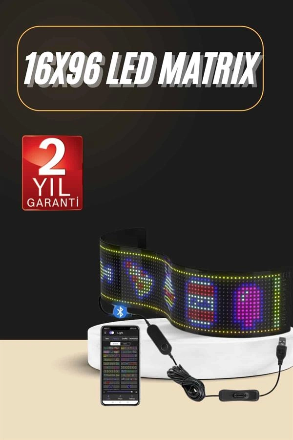 Yaratıcı LED Matrix Panel 16x96 Piksel USB Kontrolü
