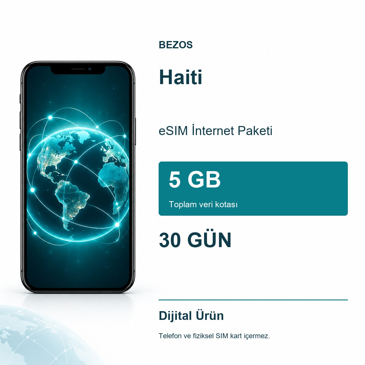 Haiti eSIM İnternet Paketi 5 GB 30 Gün