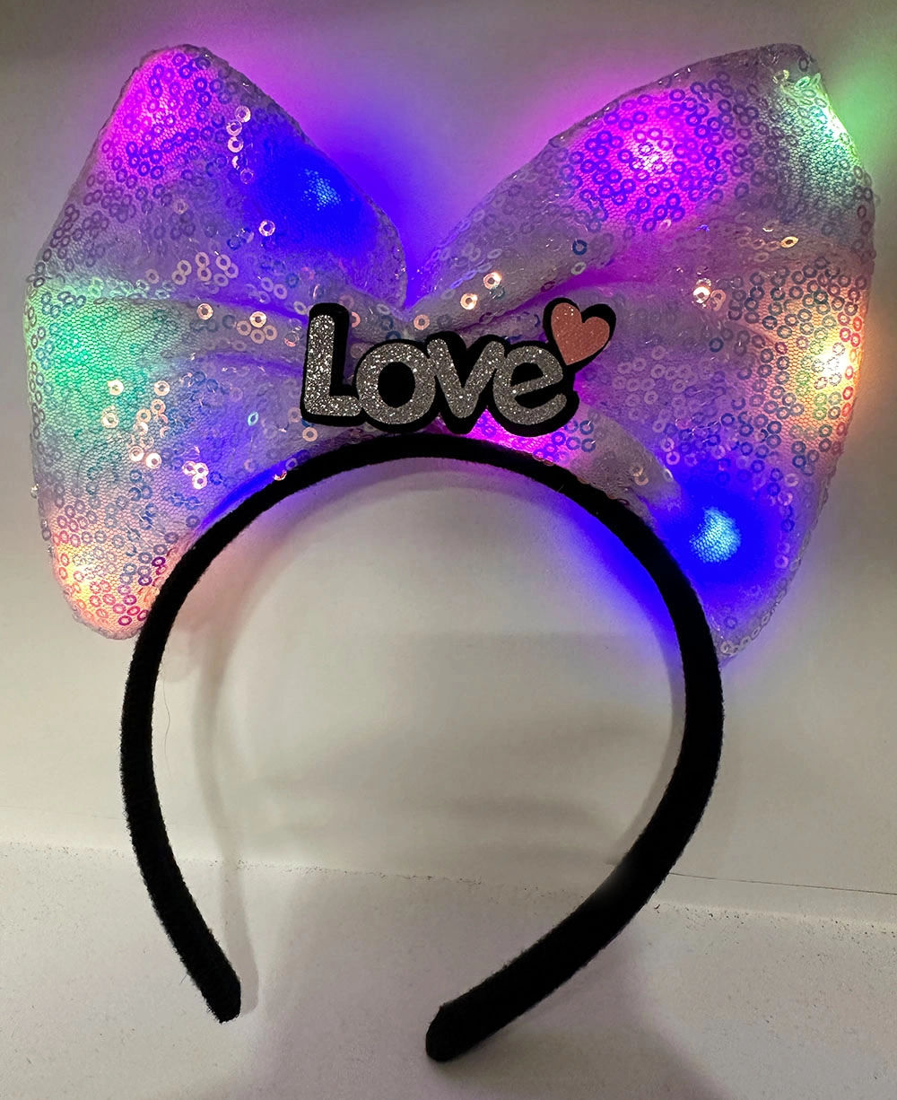 Şık Lila Fiyonk Taç 20x17 cm LED Işıklı Özel Günler İçin