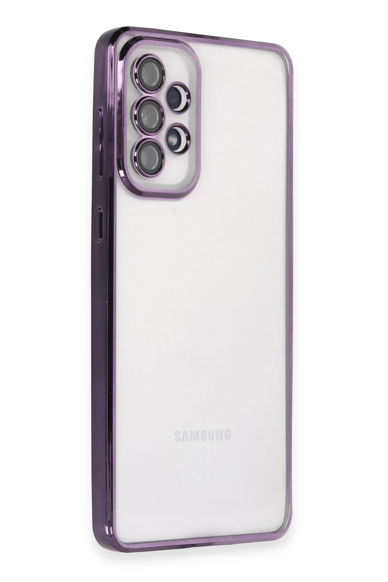 Samsung Galaxy A73 5G Uyumlu Kılıf Lensli Silikon - Mor