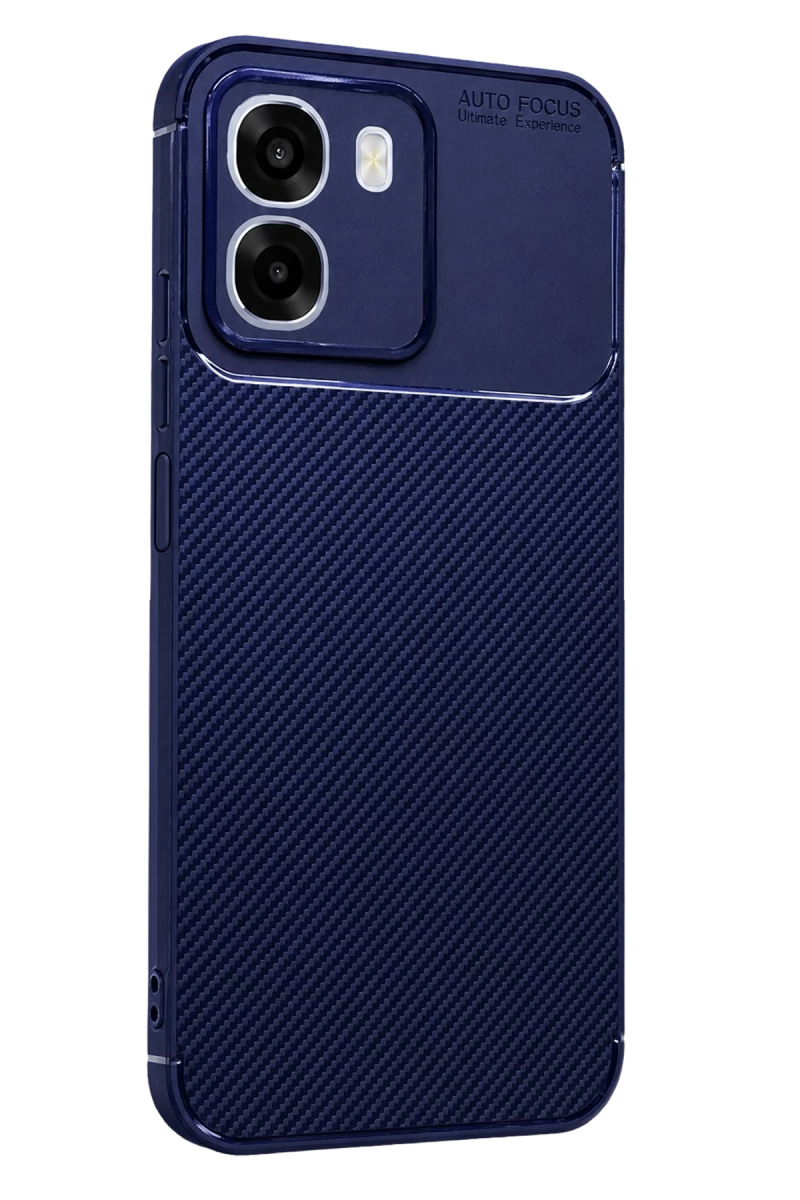 Oppo Oppo A6T 5G Uyumlu Auto Focus Karbon Kapak - Lacivert