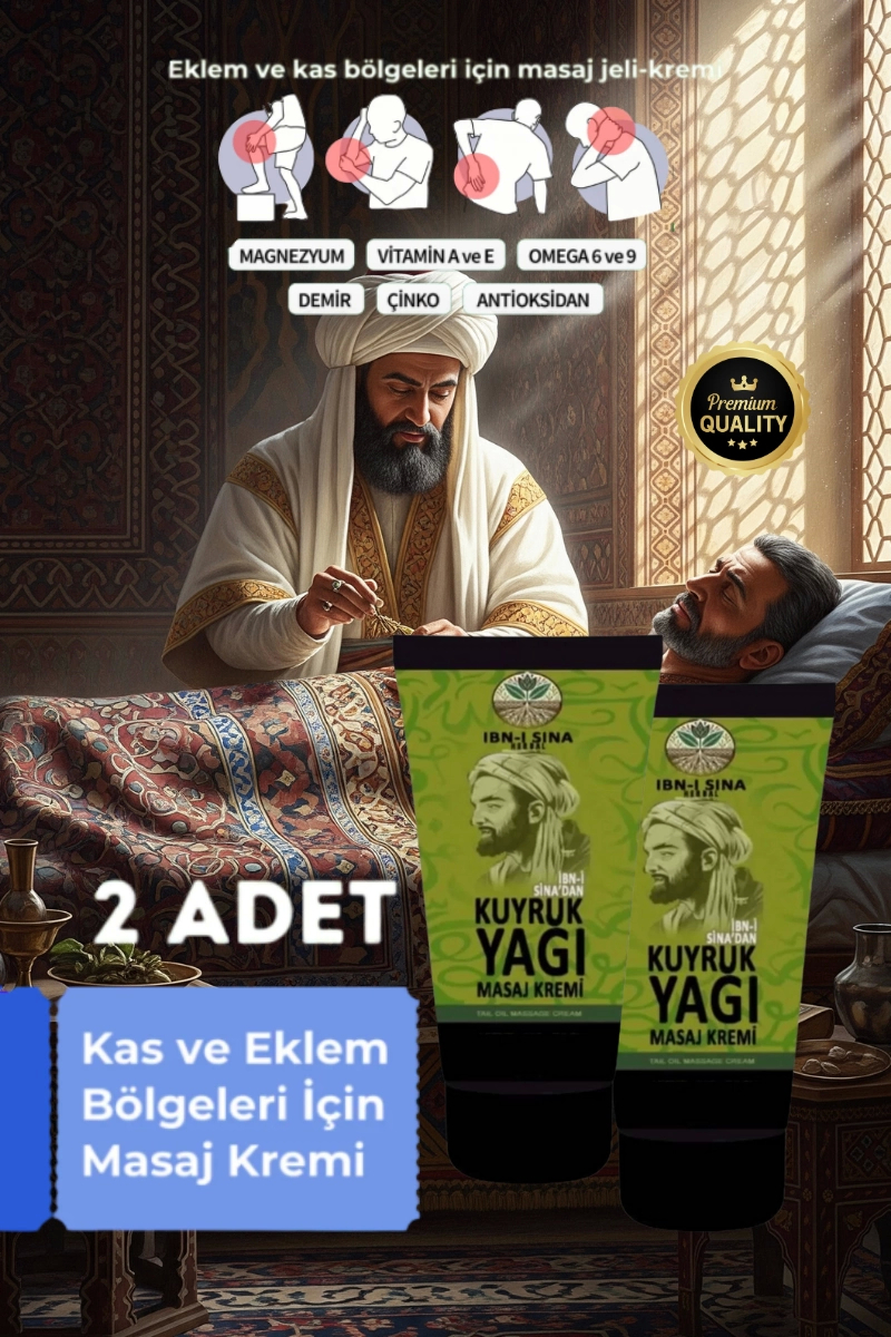 İbn-i Sina Kuyruk Yağı Mucizesi Vücut Diz İskelet İçin Masaj Kremi 2li Set