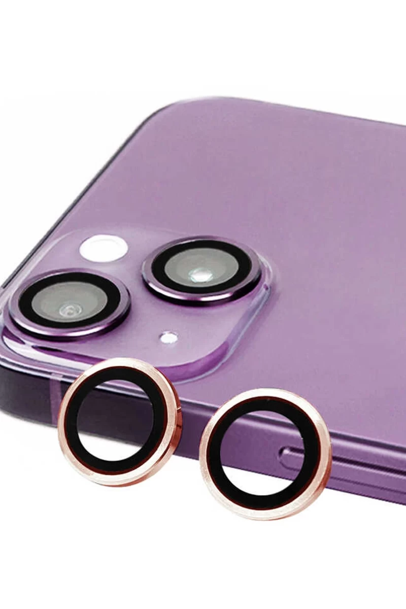 Apple iPhone 13 Mini Uyumlu Raze Metal Kamera Lens - Pembe