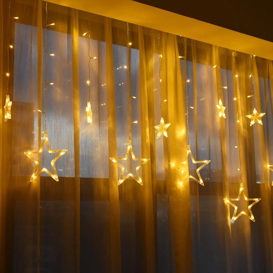 Romantik Yıldız Perde LED 10 Saçaklı Dekorasyon