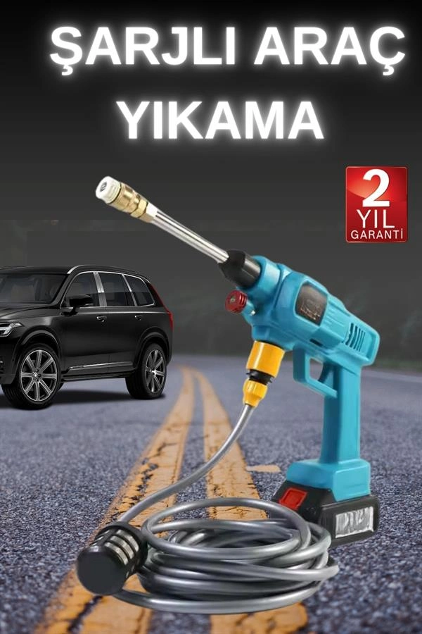 Kablosuz Yüksek Basınçlı Oto Yıkama Makinesi 5 Metre Hortum