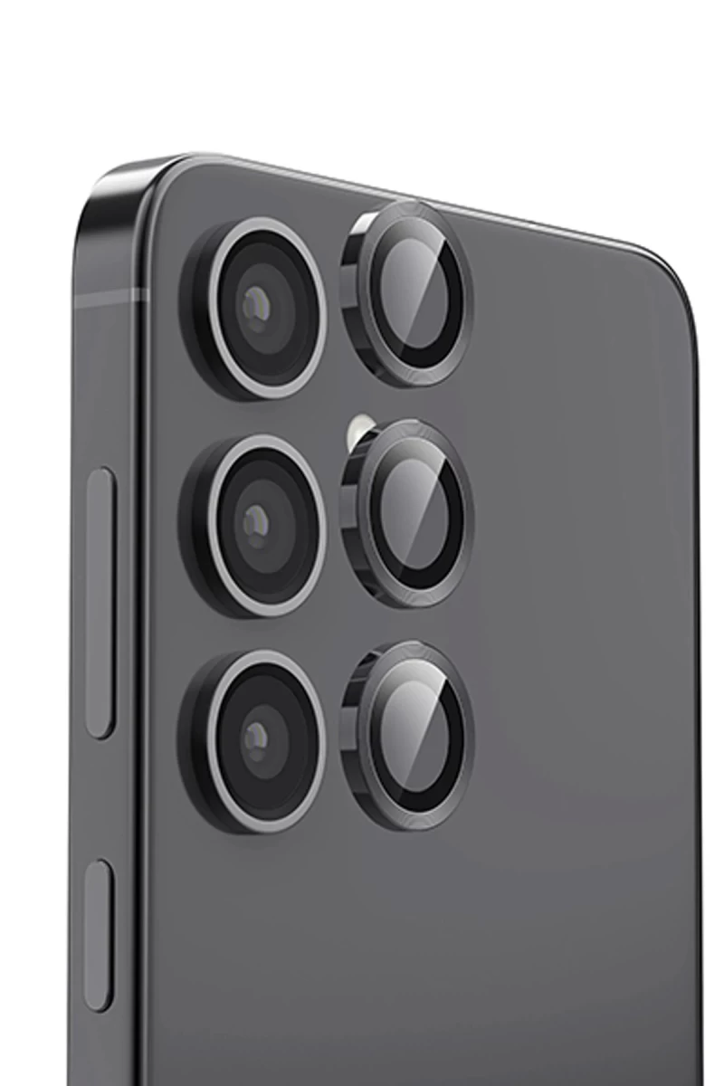 Samsung Galaxy S25 Plus Uyumlu Raze Metal Kamera Lens - Siyah