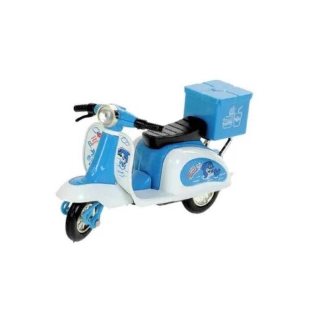 Çek Bırak Metal Vespa Motor 12 Cm - FY361A-12D - Mavi