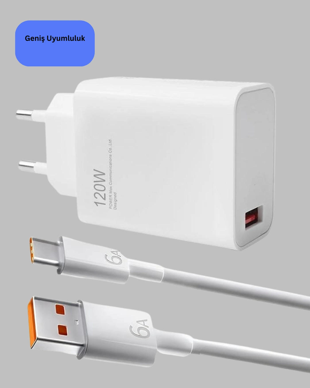 Hızlı Şarj Adaptörü 120 Watt Type-C Uyumlu Samsung S20 S21 S22 S23