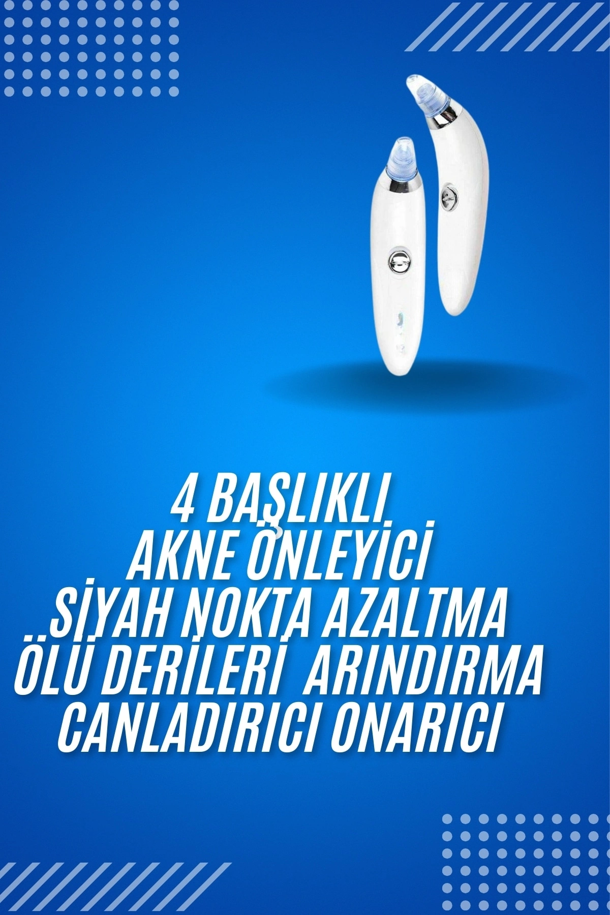 Siyah Vakumlu Cilt Temizleyici 4 Başlık ile Akne Önleyici