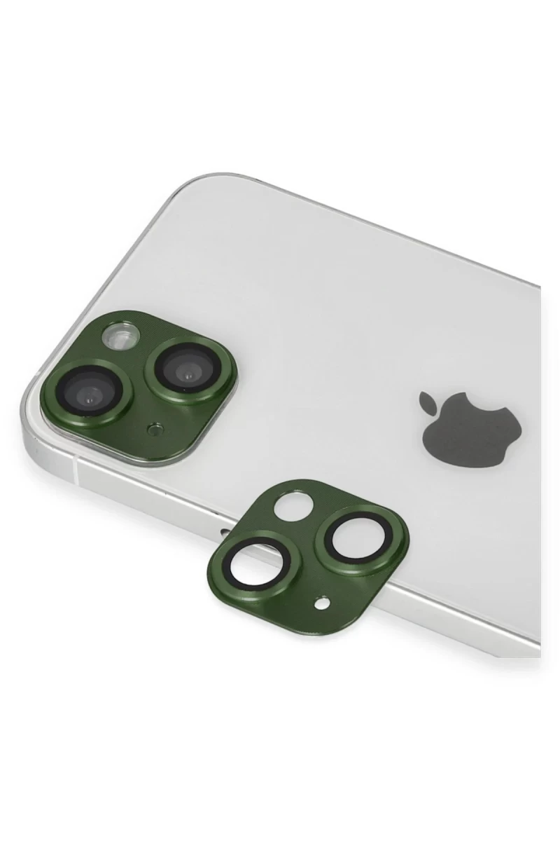 Apple iPhone 13 Uyumlu Pers Alüminyum Kamera Lens - Yeşil